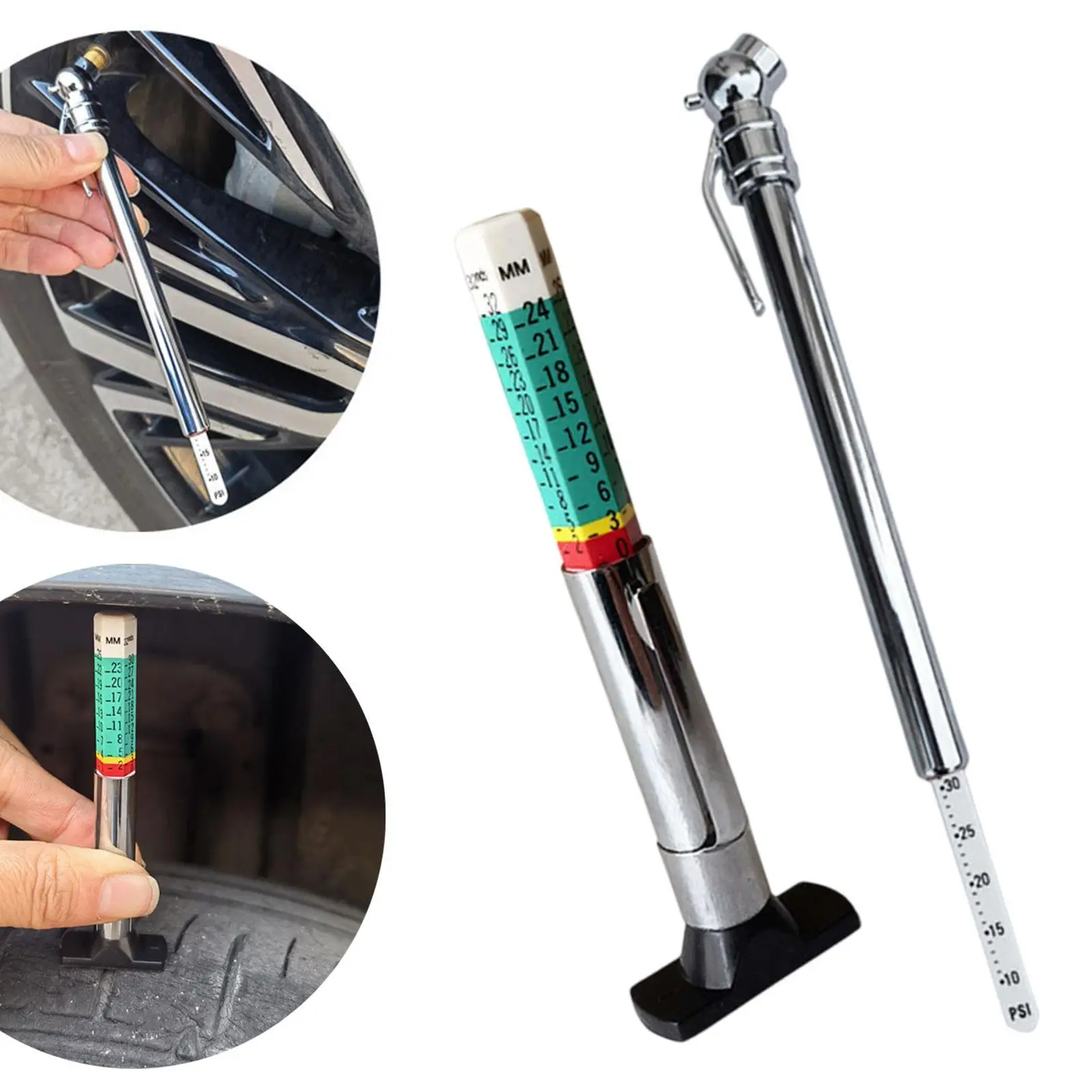 Pencil Tire Pressure Gauge Accessories Accurate Stainless Steel Tire Tread Depth Gauge for RV Motorcycle SUV Vehicle Truck
Pencil Tire Pressure Gauge Accessories Accurate Stainless Steel Tire Tread Depth Gauge for RV Motorcycle SUV Vehicle Truck