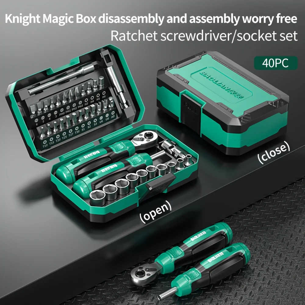 A 40-In-1 Ratchet Torque Wrench And Multi-Purpose Screwdriver Set, Featuring a 24-Tooth Ratchet Wrench - A Professional Repair
A 40-In-1 Ratchet Torque Wrench And Multi-Purpose Screwdriver Set, Featuring a 24-Tooth Ratchet Wrench - A Professional Repair