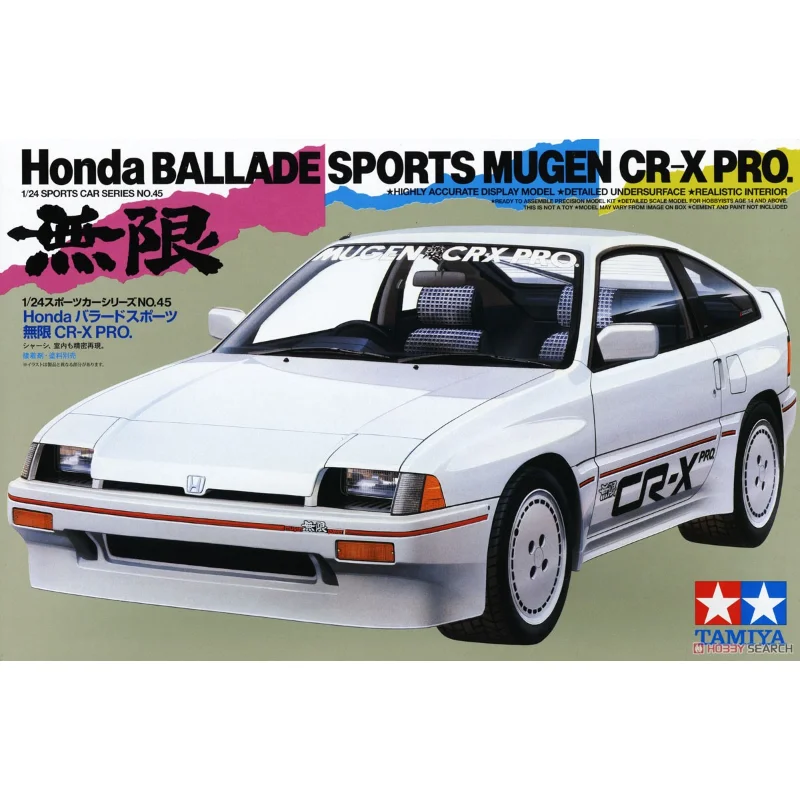 Prefabricated assembly model Tamiya-24045 1/24 For Honda BALLADE SPORTS MUGEN CR-X PRO Car Model Kit
Prefabricated assembly model Tamiya-24045 1/24 For Honda BALLADE SPORTS MUGEN CR-X PRO Car Model Kit