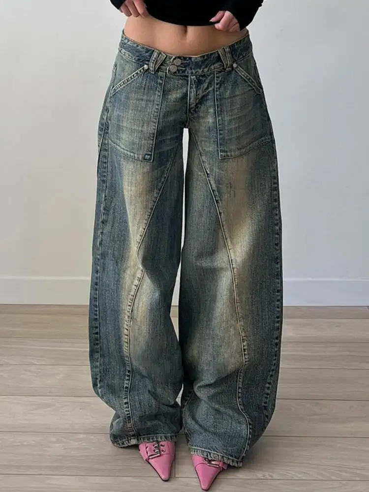 New Casual Y2K Aesthetic Vintage Street Jeans 2000S Grunge Low Rise Oversized Denim Pants Korean Fashion Lady Loose Jeans
New Casual Y2K Aesthetic Vintage Street Jeans 2000S Grunge Low Rise Oversized Denim Pants Korean Fashion Lady Loose Jeans