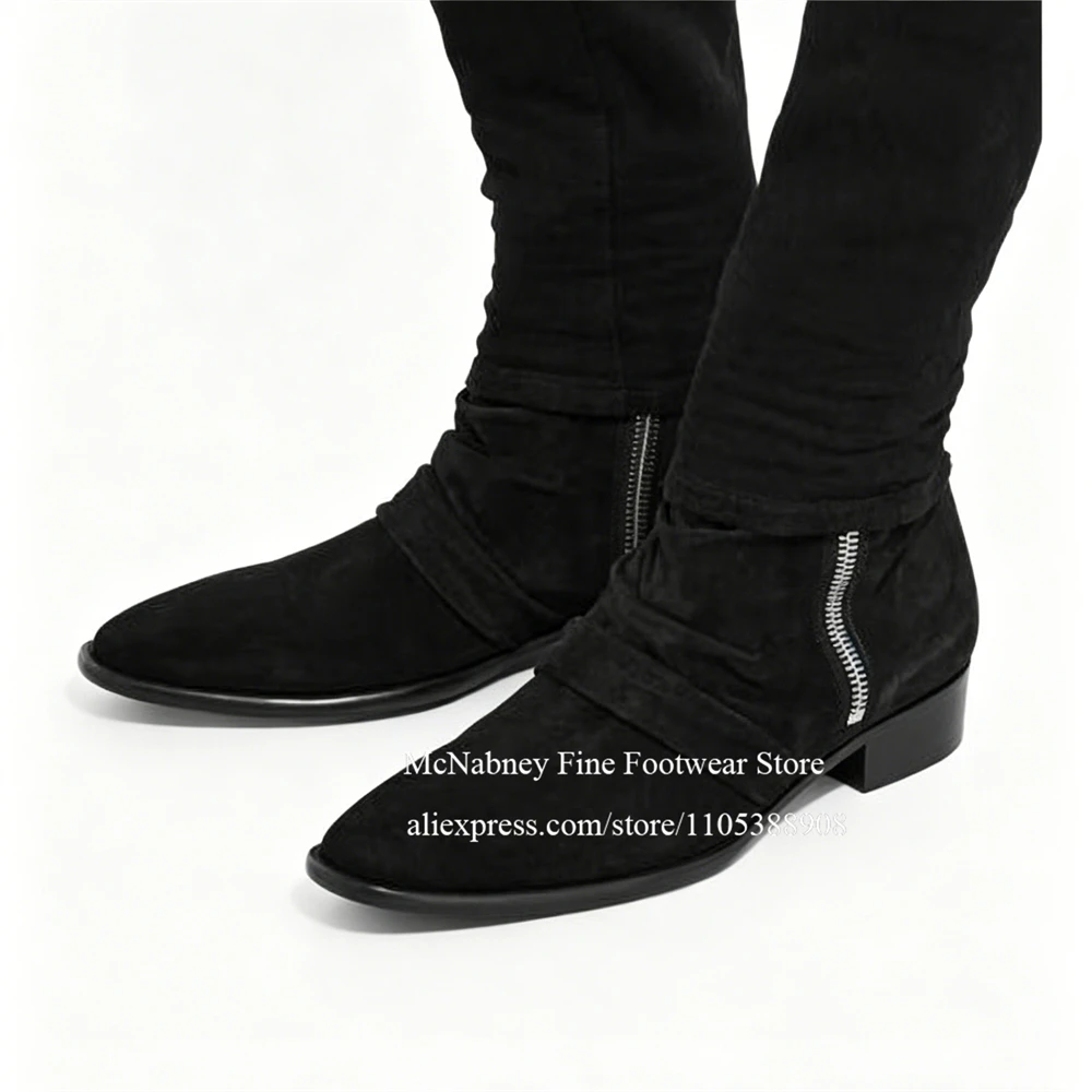 Skinny Stack Ruched Suede Men Ankle Boots Side Zipper Pointed Toe Low Heel Formal Shoes Casual Business Fashion Shoes for Men
Skinny Stack Ruched Suede Men Ankle Boots Side Zipper Pointed Toe Low Heel Formal Shoes Casual Business Fashion Shoes for Men