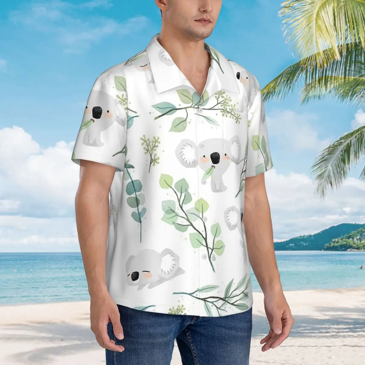 Koala And Eucalyptus Pattern Hawaiian Shirts Funny Men Short Sleeve Shirt for Summer Beach Men's Button Tops
Koala And Eucalyptus Pattern Hawaiian Shirts Funny Men Short Sleeve Shirt for Summer Beach Men's Button Tops