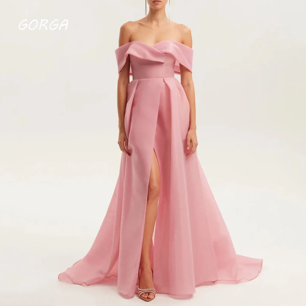 GORGA Pink Off the Shoulder A-LINE 2024 Slim Backless Organza Ocassion Gown Floor-Length Evening Dress فستان سهرة نسائي
GORGA Pink Off the Shoulder A-LINE 2024 Slim Backless Organza Ocassion Gown Floor-Length Evening Dress فستان سهرة نسائي