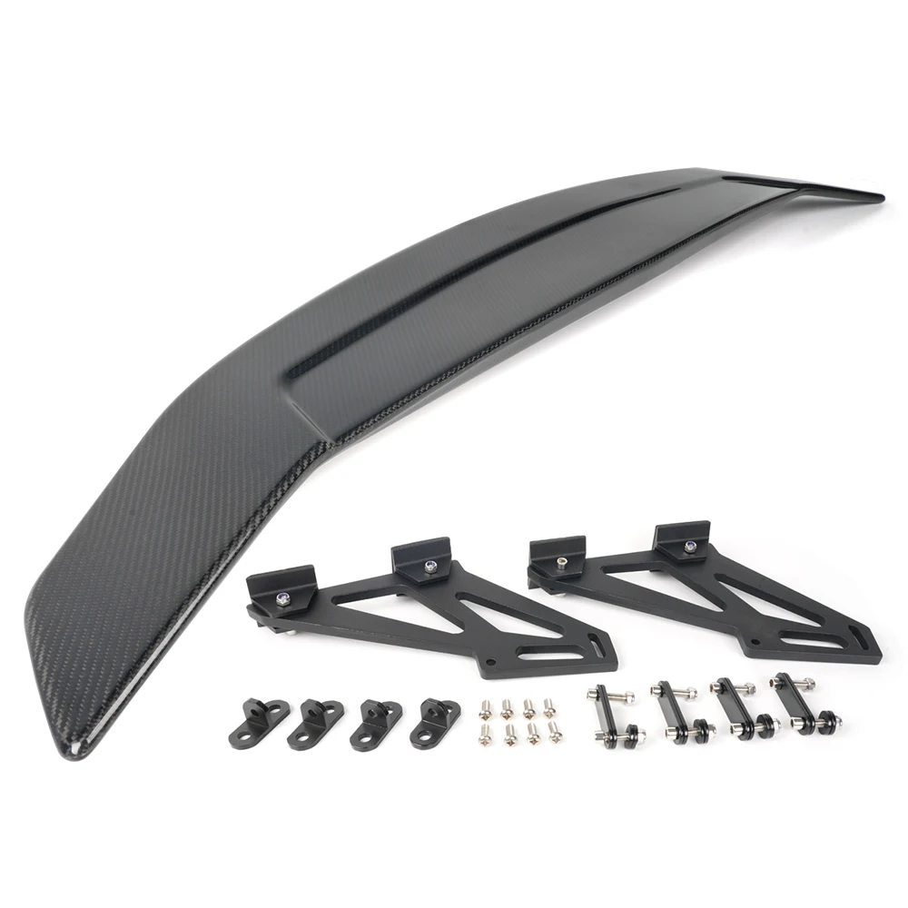 Автомобильный универсальный 53-дюймовый регулируемый задний спойлер на багажник, гоночное крыло, настоящее углеродное волокно, автомобильный модифицированный комплект хвостового крыла 
Автомобильный универсальный 53-дюймовый регулируемый задний спойлер на багажник, гоночное крыло, настоящее углеродное волокно, автомобильный модифицированный комплект хвостового крыла