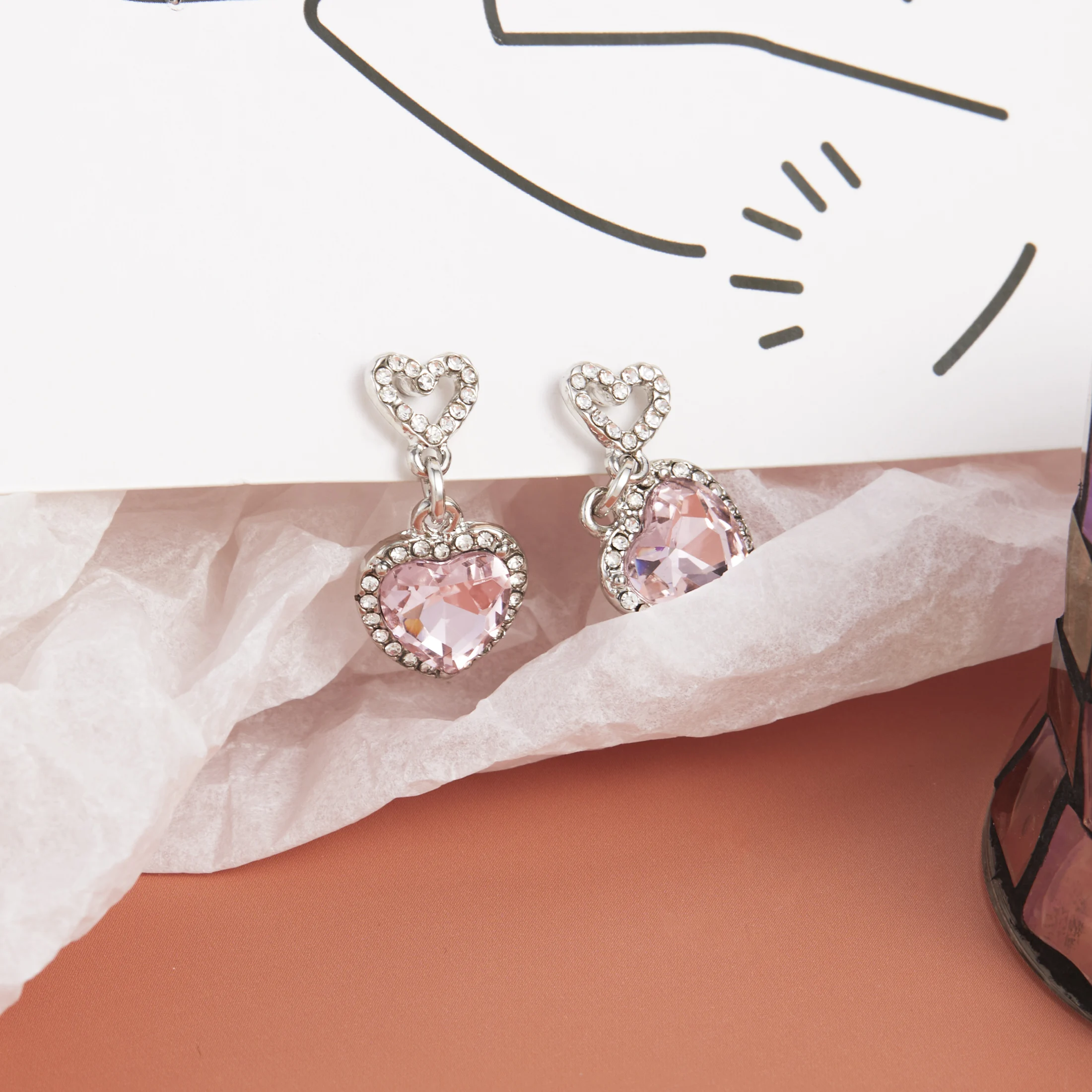 Heart Zircon Drop Earrings, Romantic Dainty Ear Jewelry
Heart Zircon Drop Earrings, Romantic Dainty Ear Jewelry