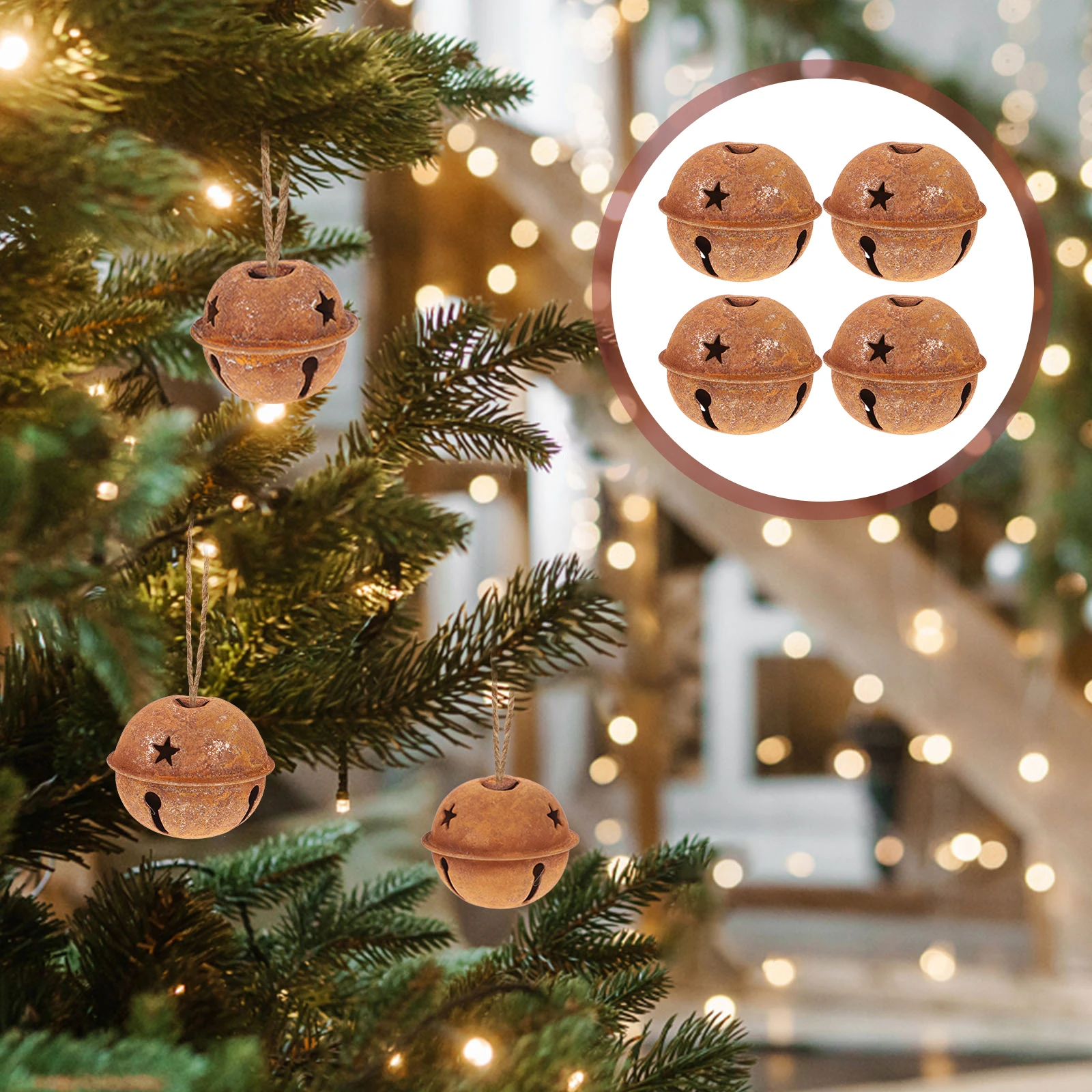 24 Pcs Star Hole Bells Rusty Metal Jingle DIY Craft Vintage Decor Christmas Tree Ornament Gift Packaging
24 Pcs Star Hole Bells Rusty Metal Jingle DIY Craft Vintage Decor Christmas Tree Ornament Gift Packaging