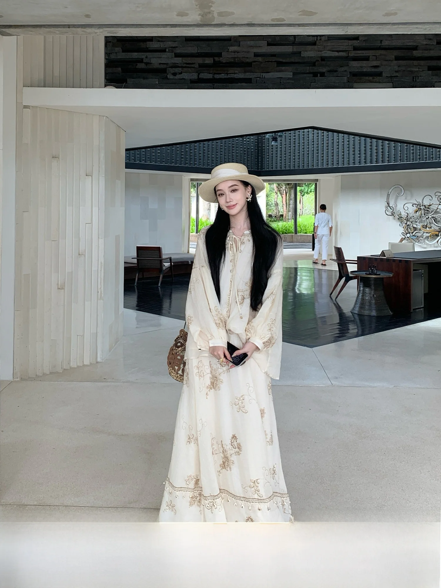 Spring Collection Women's Shirt Skirt Shorts Set Breathable Casual Loose Fit Long Sleeve Stylish Three Piece Suit by Youwei
Spring Collection Women's Shirt Skirt Shorts Set Breathable Casual Loose Fit Long Sleeve Stylish Three Piece Suit by Youwei