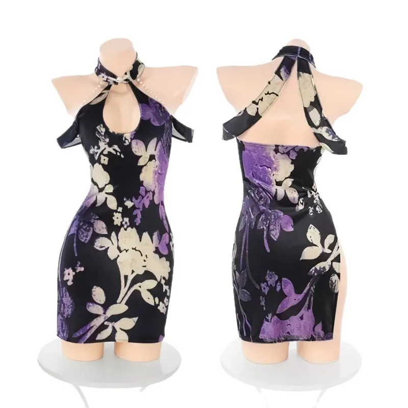 Plus Size Women's Lingerie Chinese Stand Up Collar Cheongsam Japanese Style High Slit Mini Dress Lingerie Sexy Qipao Uniform
Plus Size Women's Lingerie Chinese Stand Up Collar Cheongsam Japanese Style High Slit Mini Dress Lingerie Sexy Qipao Uniform