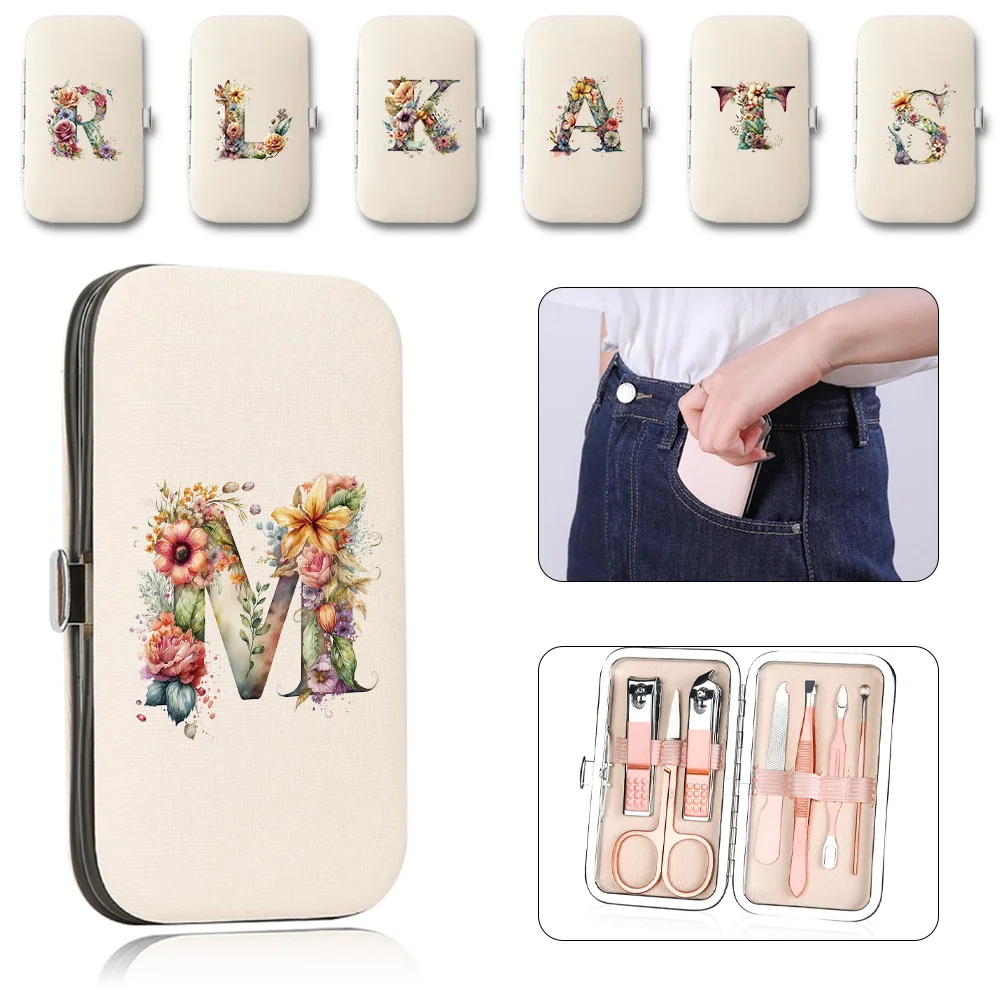 7Pcs Portable PU Manicure Set Nail Clippers Kit Organizer Professional Stainless Steel Pedicure Tool Case Floral Letter Pattern
7Pcs Portable PU Manicure Set Nail Clippers Kit Organizer Professional Stainless Steel Pedicure Tool Case Floral Letter Pattern