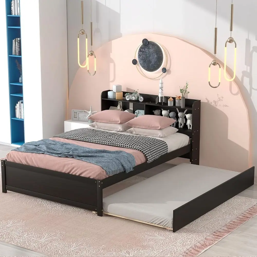 Full Size Platform Bed with Bookcase, Trundle, and Storage - Suitable for Kids, Teens, and Adults
Full Size Platform Bed with Bookcase, Trundle, and Storage - Suitable for Kids, Teens, and Adults