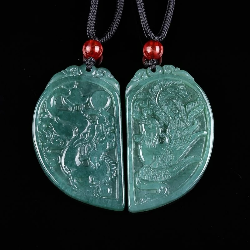 Natural A-grade jade hand-carved dragon and phoenix brand pendant couple necklace men and women jewelry fashion gift amulet
Natural A-grade jade hand-carved dragon and phoenix brand pendant couple necklace men and women jewelry fashion gift amulet