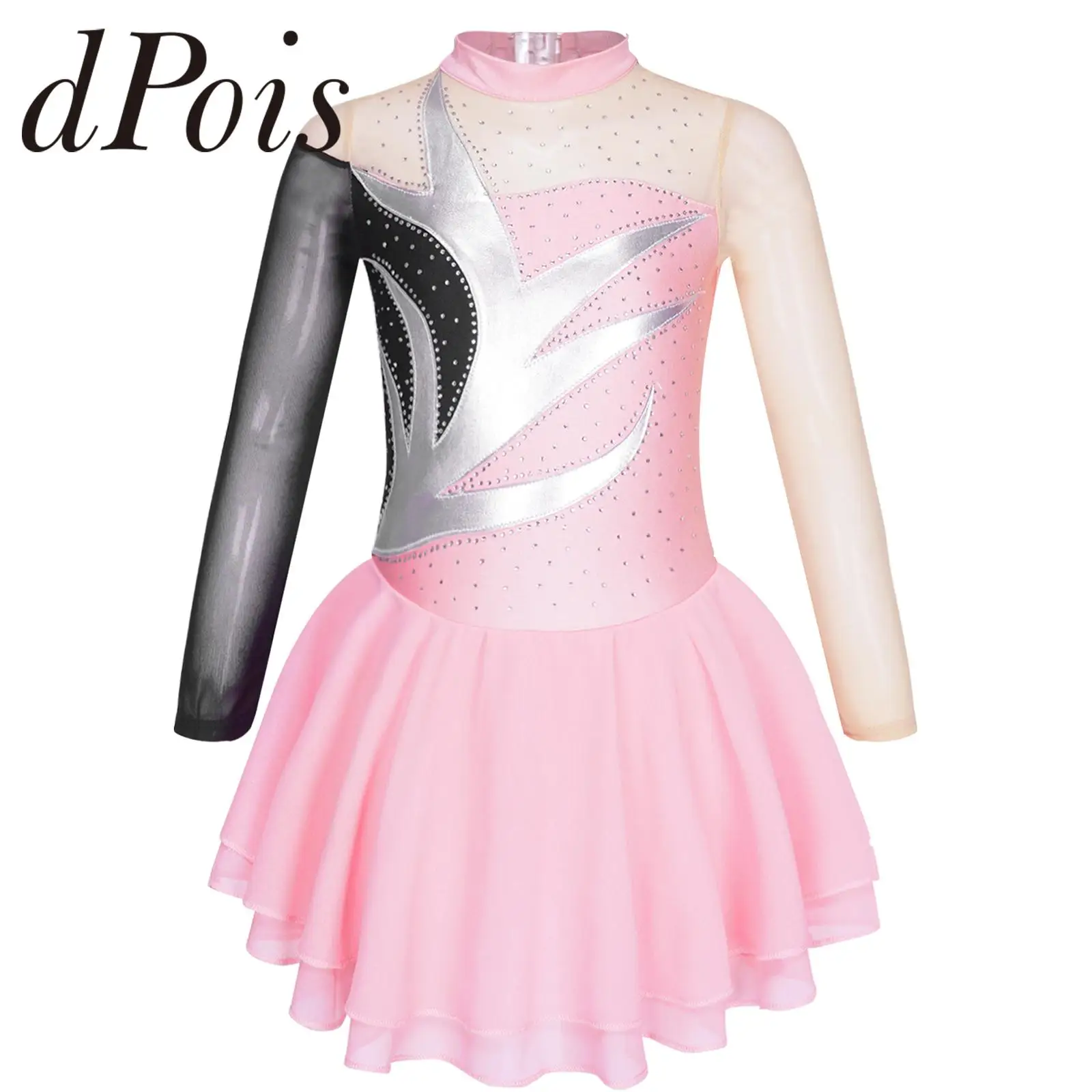 Kids Girls Figure Skating Dress Long Sleeve Rhinestone Patchwork Ballet Gymnastics Dance Leotard Dress Child Ice Skating Costume
Kids Girls Figure Skating Dress Long Sleeve Rhinestone Patchwork Ballet Gymnastics Dance Leotard Dress Child Ice Skating Costume