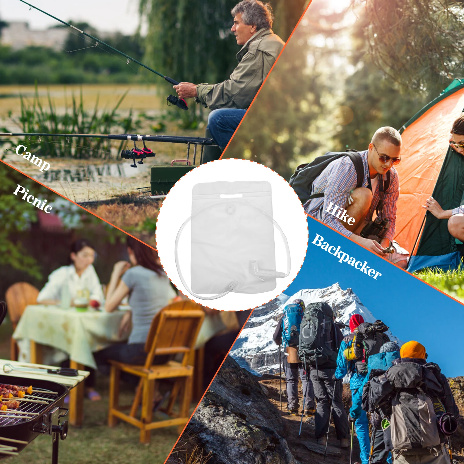 Portable Water Storage Bag Camping Shower with Tube Accessories Showers Accessory
Portable Water Storage Bag Camping Shower with Tube Accessories Showers Accessory