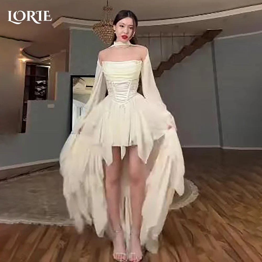 LORIE Lace Vintage Wedding Dresses Applique Hi-Lo Puff Strapless Bobycon Backless Mermaid Bridal Gown Customized Party Dresses
LORIE Lace Vintage Wedding Dresses Applique Hi-Lo Puff Strapless Bobycon Backless Mermaid Bridal Gown Customized Party Dresses