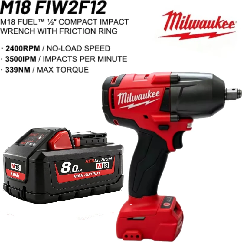Milwaukee M18 FIW212 1/2" Square Impact Wrench 18V 339Nm High Torque Cordless Wrench Automotive Repair Tool
Milwaukee M18 FIW212 1/2" Square Impact Wrench 18V 339Nm High Torque Cordless Wrench Automotive Repair Tool