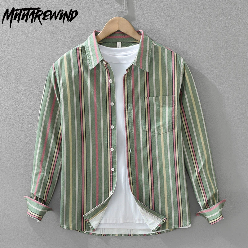 Japanese Fresh Striped Shirts for Man 2025 Spring New Mens Long Sleeve Shirt Lapel Top Pure Cotton Casual Shirt Fashion Clothing
Japanese Fresh Striped Shirts for Man 2025 Spring New Mens Long Sleeve Shirt Lapel Top Pure Cotton Casual Shirt Fashion Clothing