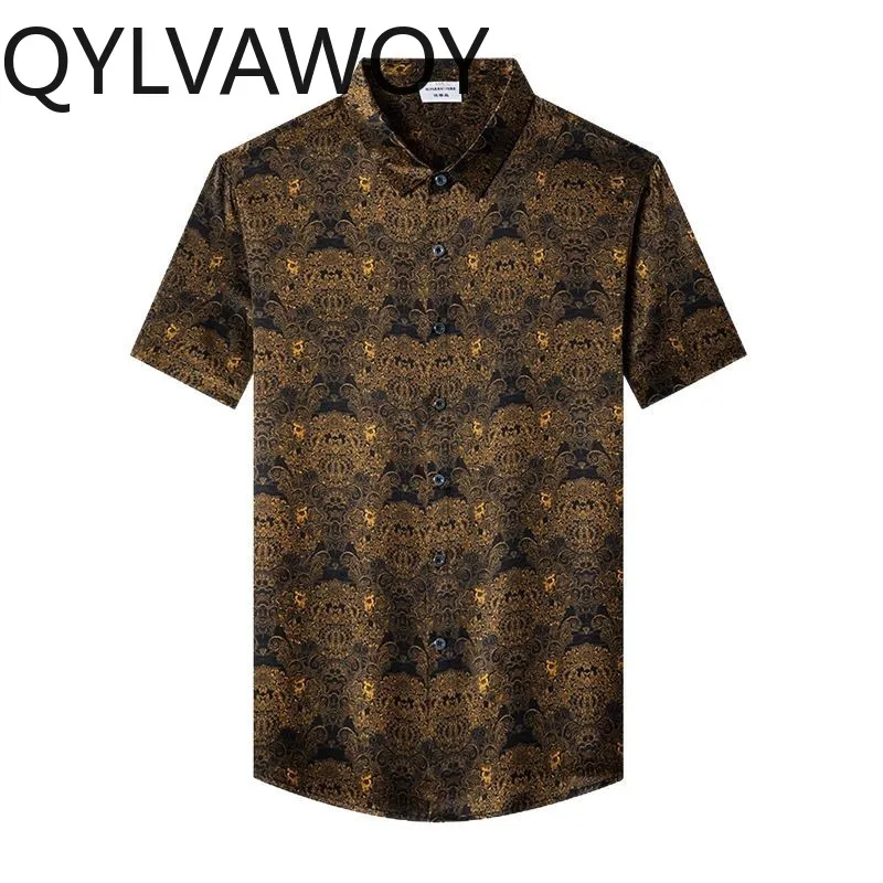 QYLVAWOY 92.5% Mulberry Silk Men's Shirts Loose Shirts for Man Short Sleeve Floral Man Shirt 2025 New Summer Tops Clothes Casual
QYLVAWOY 92.5% Mulberry Silk Men's Shirts Loose Shirts for Man Short Sleeve Floral Man Shirt 2025 New Summer Tops Clothes Casual