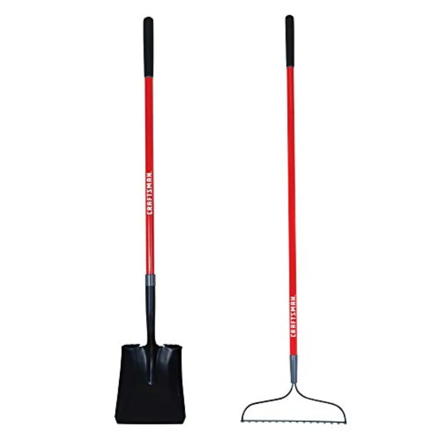 Garden tool set for landscaping gardening yardwork: 2-piece with transfer shovel and bow rake fiberglass handles cushion grips
Garden tool set for landscaping gardening yardwork: 2-piece with transfer shovel and bow rake fiberglass handles cushion grips