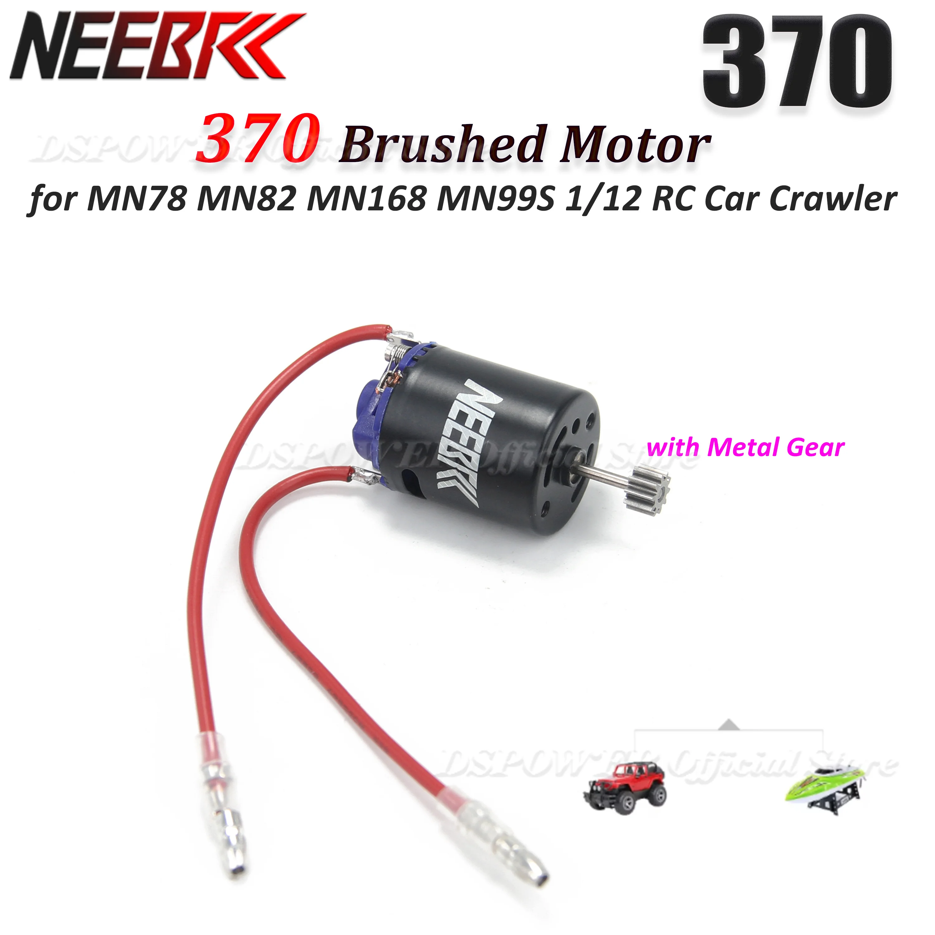 370 Brushed Motor with Metal Gear High Performance for MN78 MN82 MN168 MN99S Upgrade Parts 1/12 RC Car Crawler Truck Vehicle
370 Brushed Motor with Metal Gear High Performance for MN78 MN82 MN168 MN99S Upgrade Parts 1/12 RC Car Crawler Truck Vehicle