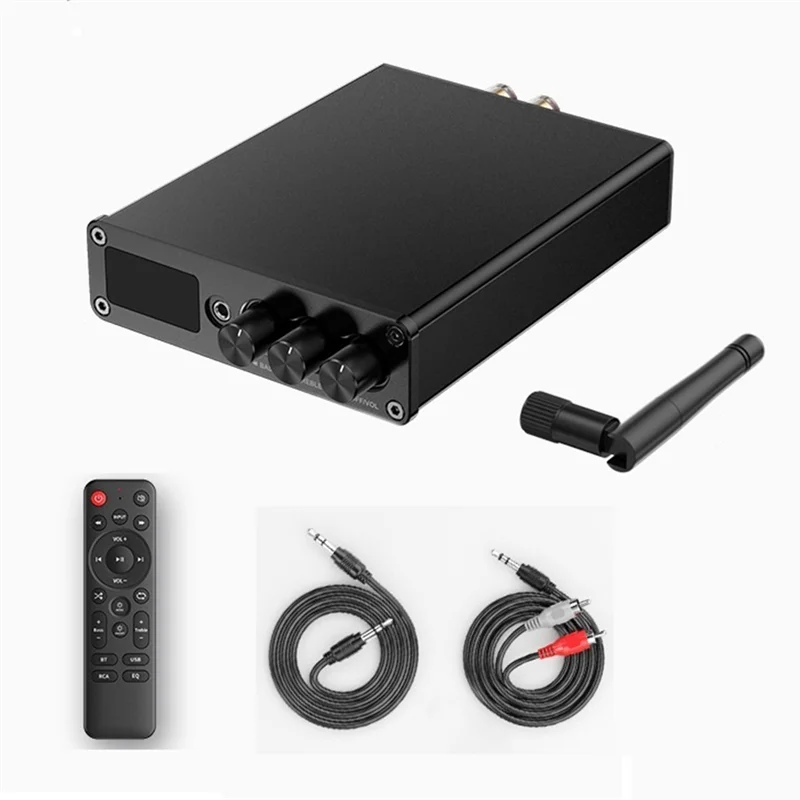 Bluetooth 5.3 TPA3116D2 Class D Power Amplifier 2X100w 2.0 Audio Amplifier With USB Input, 2 Microphone Ports Remote EU PLUG-[A5
Bluetooth 5.3 TPA3116D2 Class D Power Amplifier 2X100w 2.0 Audio Amplifier With USB Input, 2 Microphone Ports Remote EU PLUG-[A5