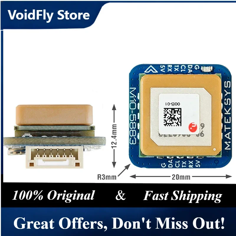 VoidFly Matek Systems M10Q-5883 72 Channel SAM-M10Q GPS & QMC5883L Digital AirSpeed With Compass Module For RC FPV Drone