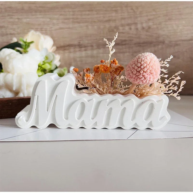 3D Mama Letter Flower Pot Silicone Mold Handmade Mother's Day Gift Home Decoration Letter Vase DIY Plaster Cement Drop Glue Mold
3D Mama Letter Flower Pot Silicone Mold Handmade Mother's Day Gift Home Decoration Letter Vase DIY Plaster Cement Drop Glue Mold