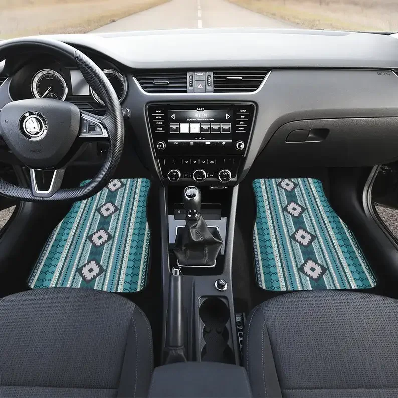 Boho Turquoise Stripes Car Floor Mats Set of 4 Front and Back | Gypsy Tribal Design Auto Floor Protectors | Cute Car Accessories
Boho Turquoise Stripes Car Floor Mats Set of 4 Front and Back | Gypsy Tribal Design Auto Floor Protectors | Cute Car Accessories