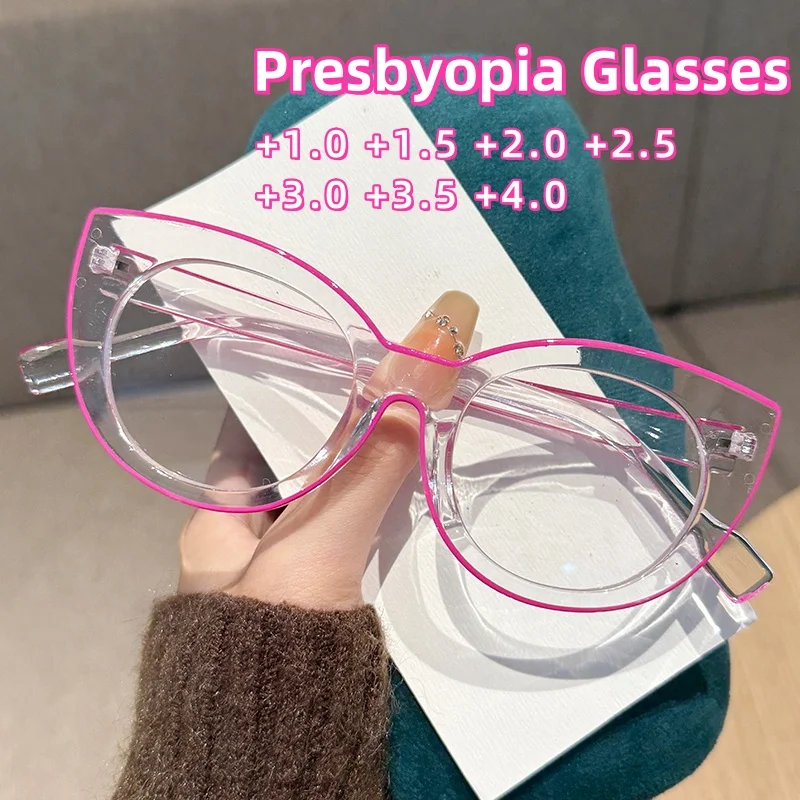 Fashionable Transparent Framed Presbyopia Glasses New Ultra Large Cat Eye Frame Glasses Blue Light Blocking Eye Protection
Fashionable Transparent Framed Presbyopia Glasses New Ultra Large Cat Eye Frame Glasses Blue Light Blocking Eye Protection