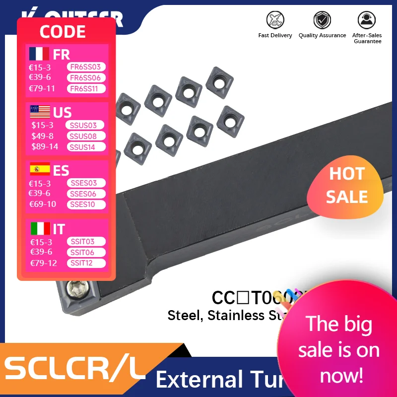 10PCS CCMT/CCGT06 Carbide Inserts + 1PC SCLCR0808H06 SCLCR1010F06 SCLCR1212H06 SCLCR1616H06 CNC Lathe Cutting Tool Holder
10PCS CCMT/CCGT06 Carbide Inserts + 1PC SCLCR0808H06 SCLCR1010F06 SCLCR1212H06 SCLCR1616H06 CNC Lathe Cutting Tool Holder