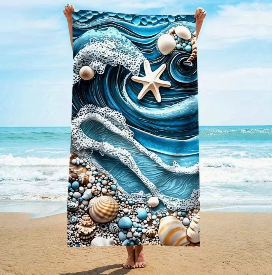 Microfiber Beach Towel with Ocean Wave Seashell and Starfish Quick-Dry Microfiber Strong Wrap-around Design Beach and Pool Use
Microfiber Beach Towel with Ocean Wave Seashell and Starfish Quick-Dry Microfiber Strong Wrap-around Design Beach and Pool Use