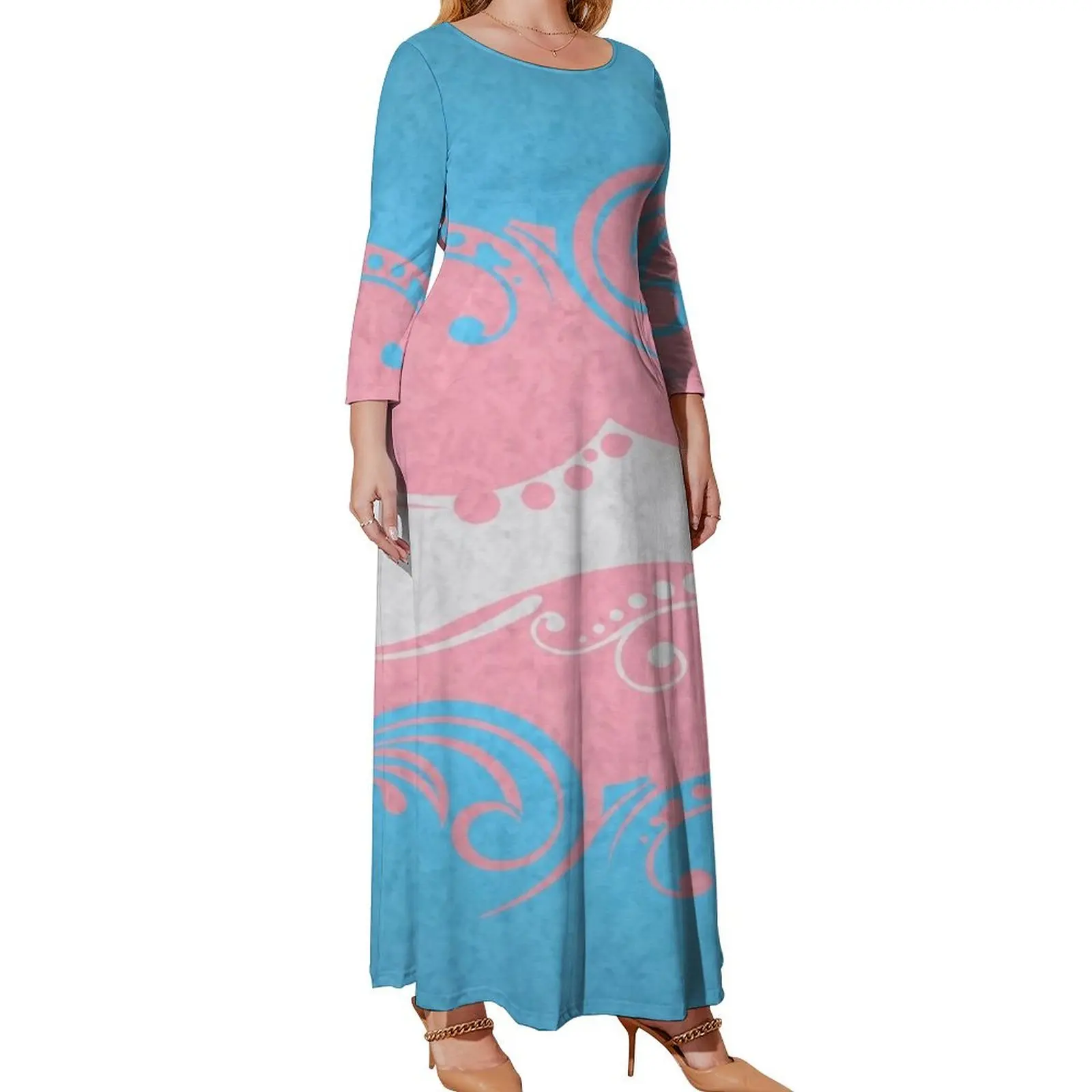 Fancy Swooped and Swirled Transgender Pride Flag Background Long Sleeved Dress summer dress korean women long sleeve dresses
Fancy Swooped and Swirled Transgender Pride Flag Background Long Sleeved Dress summer dress korean women long sleeve dresses