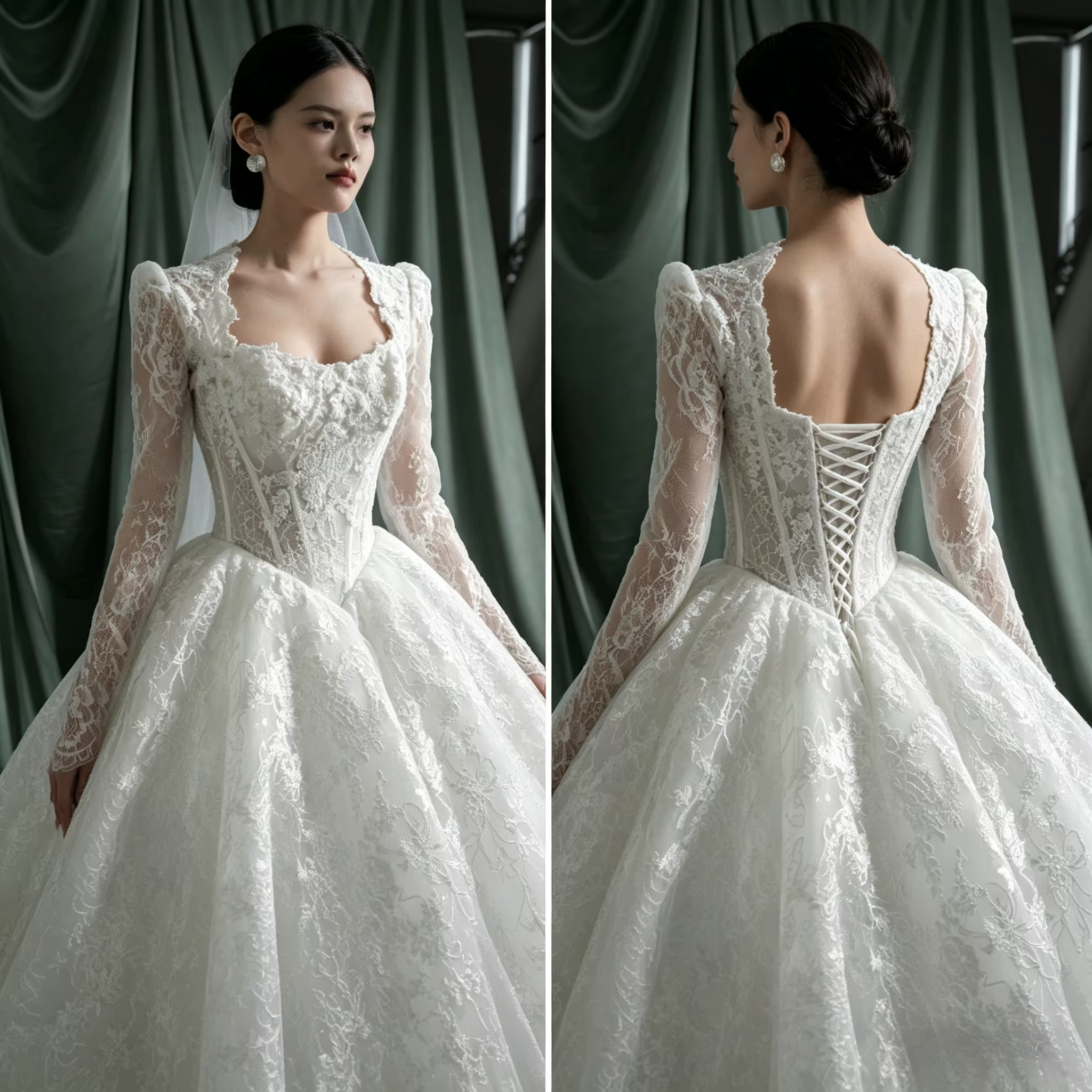 Custom Long Sleeve Lace Up Lace Ball Gown Wedding Dress 2026 Cathedral Train Bridal Gown Plus Size Vestido De Novia
Custom Long Sleeve Lace Up Lace Ball Gown Wedding Dress 2026 Cathedral Train Bridal Gown Plus Size Vestido De Novia