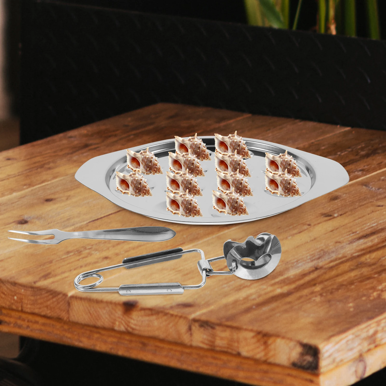 Stainless Steel Snail Plate Set 12 Holes Separate Discs Conch Clip Tools Seafood Party Accessories Snail Forks Digging Meat
Stainless Steel Snail Plate Set 12 Holes Separate Discs Conch Clip Tools Seafood Party Accessories Snail Forks Digging Meat