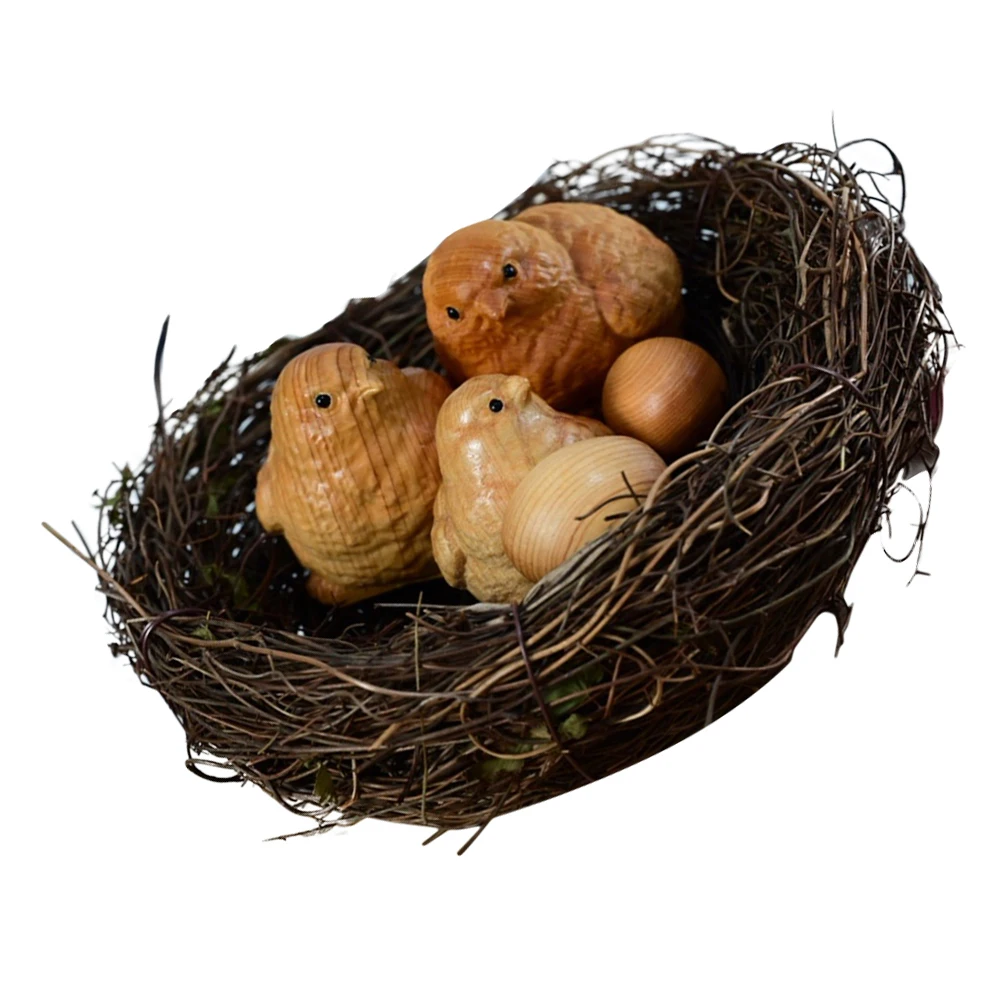 Chick Ornament Bird Nest Decoration Artificial Nests Outdoor Creative Wooden Bird's Orange Easter Animal Figurines
Chick Ornament Bird Nest Decoration Artificial Nests Outdoor Creative Wooden Bird's Orange Easter Animal Figurines