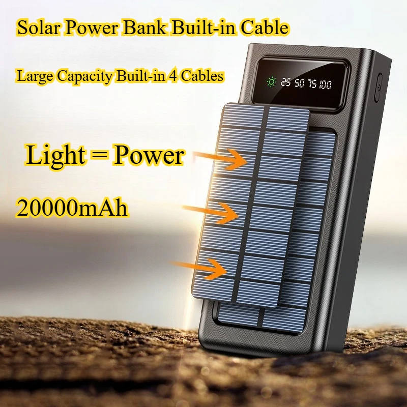 20000mAh Large Capacity Solar Power Bank Outdoor Slim Lightweight Portable External Battery Large Capacity Ultra Thin Outdoor
20000mAh Large Capacity Solar Power Bank Outdoor Slim Lightweight Portable External Battery Large Capacity Ultra Thin Outdoor
