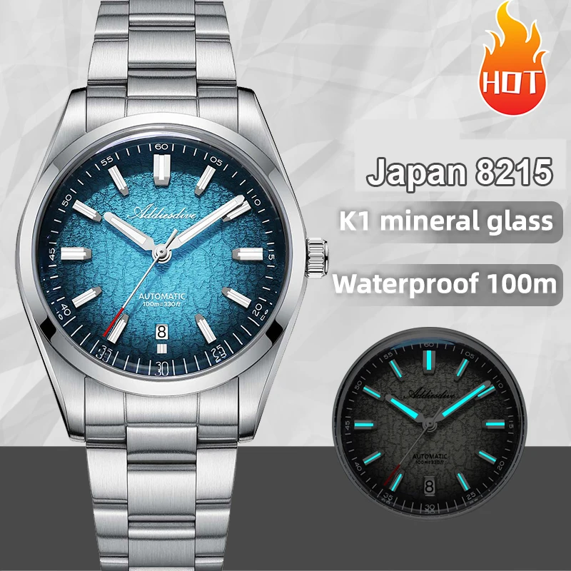 ADDIESDIVE Automatic Watch Men 39mm Gradient Design Diving 100m Waterproodf AR Coated Domed Glass Luminous 8215 Mechanical New
ADDIESDIVE Automatic Watch Men 39mm Gradient Design Diving 100m Waterproodf AR Coated Domed Glass Luminous 8215 Mechanical New