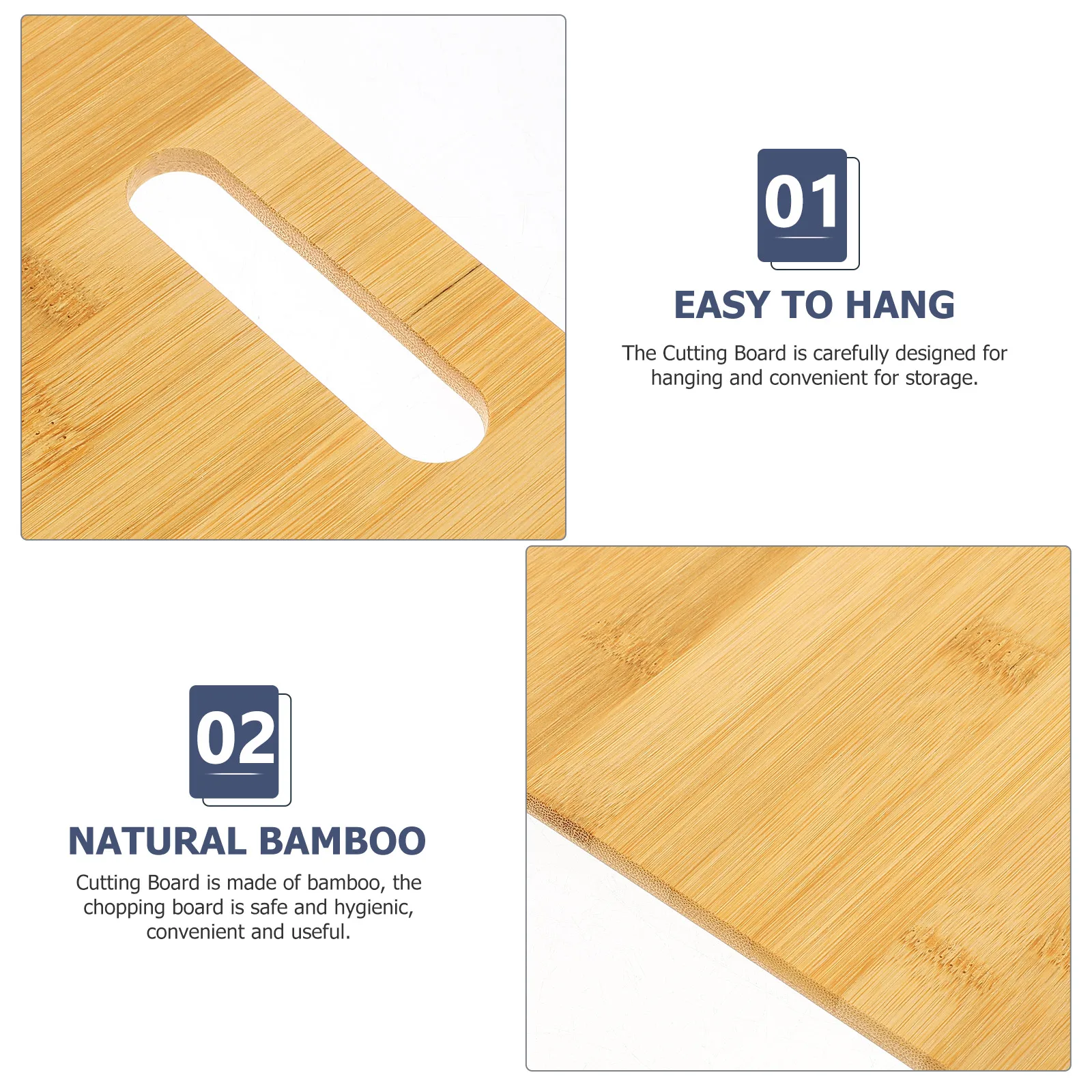 3pcs Bamboo Cutting Board Kitchen Tool Reusable Chopping Board For Fruit Vegetable Meat Nonslip Hanging Design Portable
3pcs Bamboo Cutting Board Kitchen Tool Reusable Chopping Board For Fruit Vegetable Meat Nonslip Hanging Design Portable
