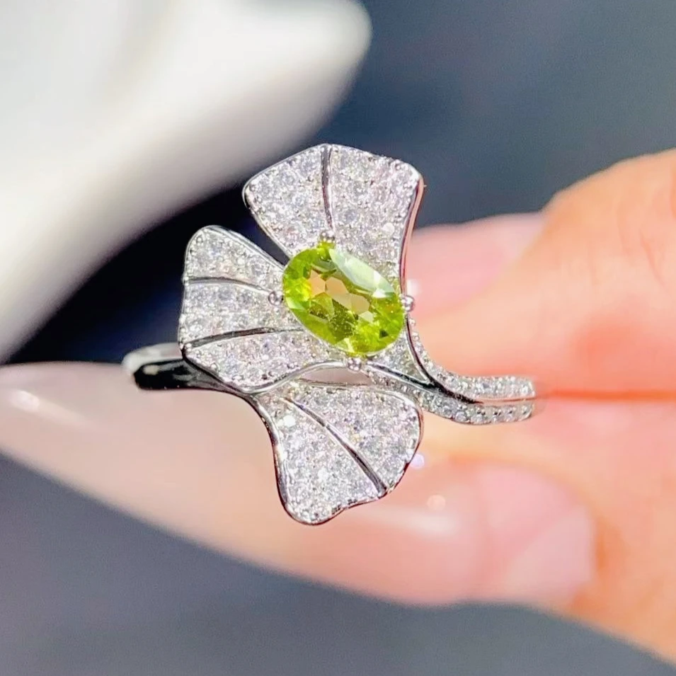 Fashion 925 Silver Leaf Ring 4x6mm 0.5ct Natural Peridot Ring with Jewelry Certificate Gold Plated Peridot Silver Jewelry
Fashion 925 Silver Leaf Ring 4x6mm 0.5ct Natural Peridot Ring with Jewelry Certificate Gold Plated Peridot Silver Jewelry