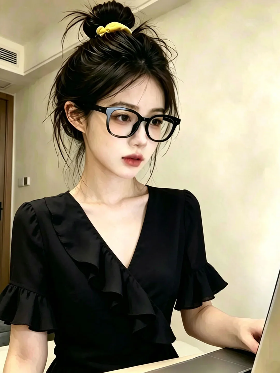 Elegant V-Neck Short Sleeve Shirt Women's Fashion French Style Pleated Regular Fit Polyester Fiber Summer New Arrival
Elegant V-Neck Short Sleeve Shirt Women's Fashion French Style Pleated Regular Fit Polyester Fiber Summer New Arrival