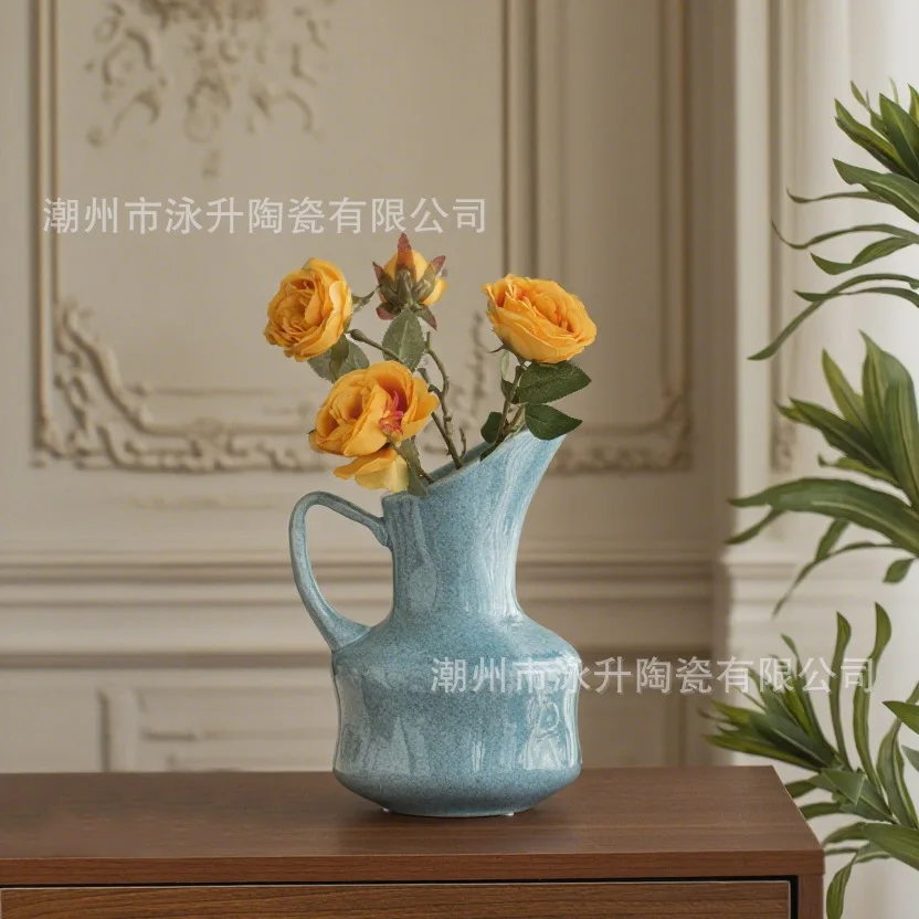 HYS wabi-sabi wind small fresh blue pot ceramic vase dried flower flower arranger home living room tabletop ornament
HYS wabi-sabi wind small fresh blue pot ceramic vase dried flower flower arranger home living room tabletop ornament