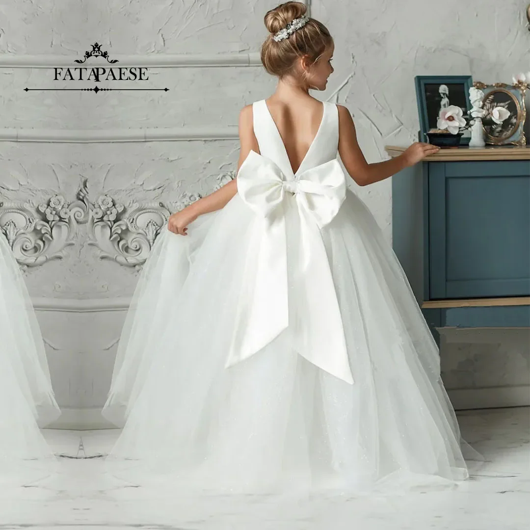 Girls Pageant Dress Sleeveless Deep V Back Big Bow Tulle Gown Formal Party Wedding Flower Girl Birthday Costume
Girls Pageant Dress Sleeveless Deep V Back Big Bow Tulle Gown Formal Party Wedding Flower Girl Birthday Costume