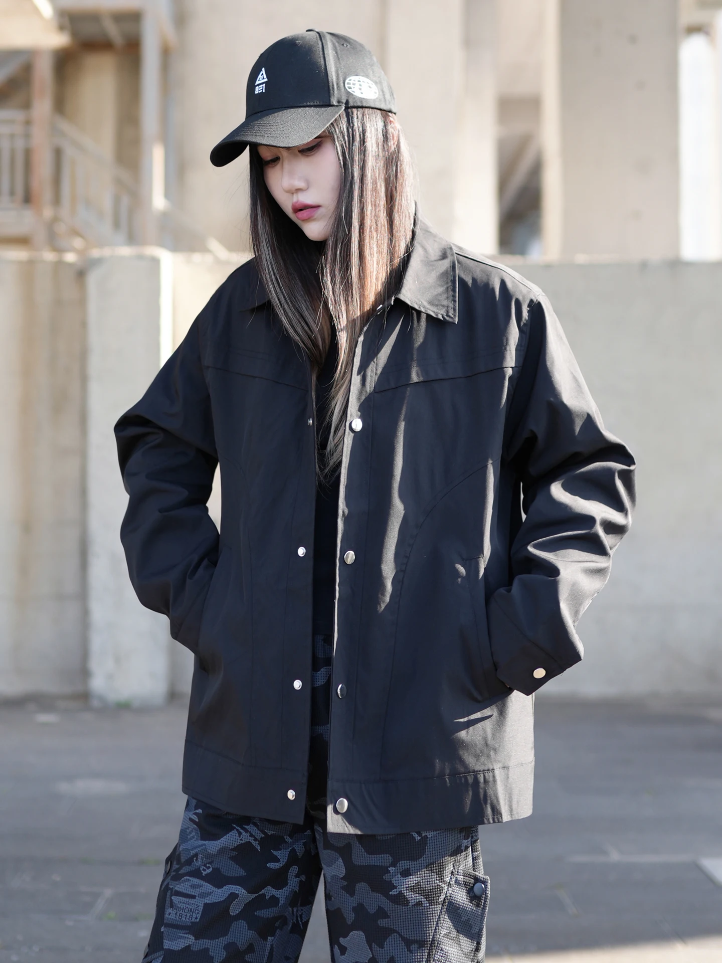 Slim Fit Long Sleeve Black Shirt Jacket for Women Casual Street Style Neutral Windbreaker Polyester Fiber Youth Fashion
Slim Fit Long Sleeve Black Shirt Jacket for Women Casual Street Style Neutral Windbreaker Polyester Fiber Youth Fashion