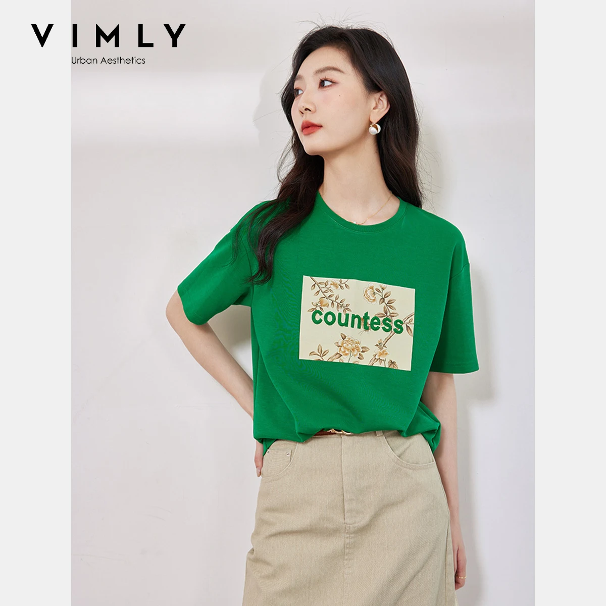 VIMLY Women's Graphic T-Shirt 2025 Casual Printed Summer Short Sleeve Tops Lady Loose Round Neck Tee Shirt Female Clothing M7796
VIMLY Women's Graphic T-Shirt 2025 Casual Printed Summer Short Sleeve Tops Lady Loose Round Neck Tee Shirt Female Clothing M7796
