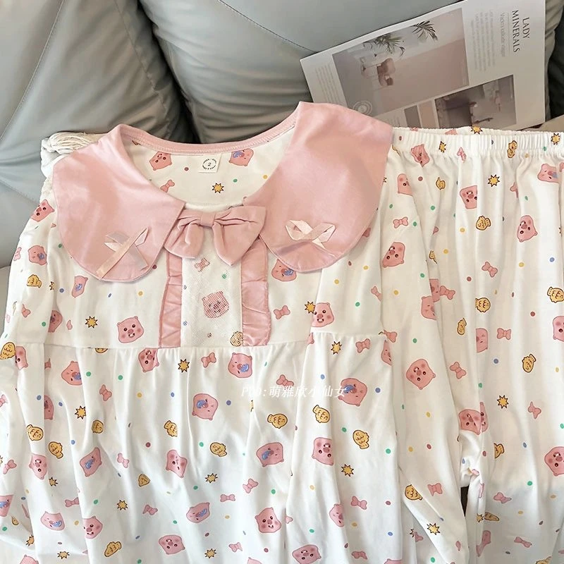 Kawaii Loopy пижамы Аниме весна осень Дамский кукольный воротник брюки с длинными рукавами пижамы костюмы для девочек сердце Милая Домашняя одежда подарок
Kawaii Loopy пижамы Аниме весна осень Дамский кукольный воротник брюки с длинными рукавами пижамы костюмы для девочек сердце Милая Домашняя одежда подарок