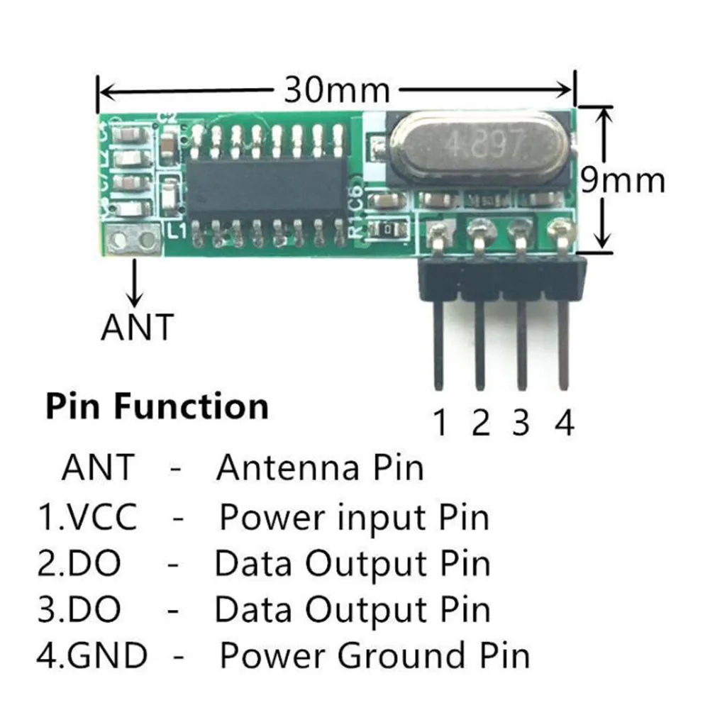 Remote Control Door Opener Car Anti-theft Products RX470-4 433.92MHz RF Receiver Remote Control Receiving Module
Remote Control Door Opener Car Anti-theft Products RX470-4 433.92MHz RF Receiver Remote Control Receiving Module
