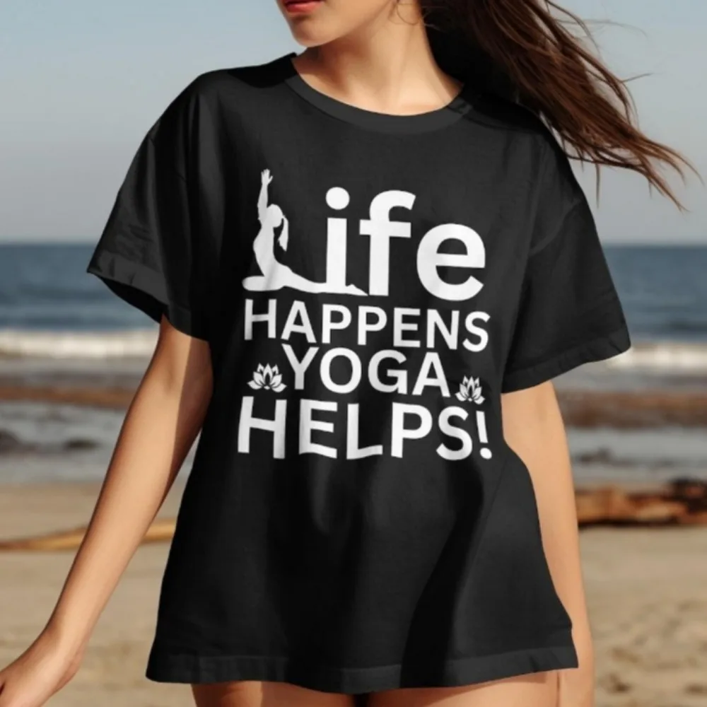 Life Happens Yoga Helps T-Shirt Yoga Lover Gift Lotus Tops Meditation Shirt Yoga Instructor Gift Relax Clothes
Life Happens Yoga Helps T-Shirt Yoga Lover Gift Lotus Tops Meditation Shirt Yoga Instructor Gift Relax Clothes