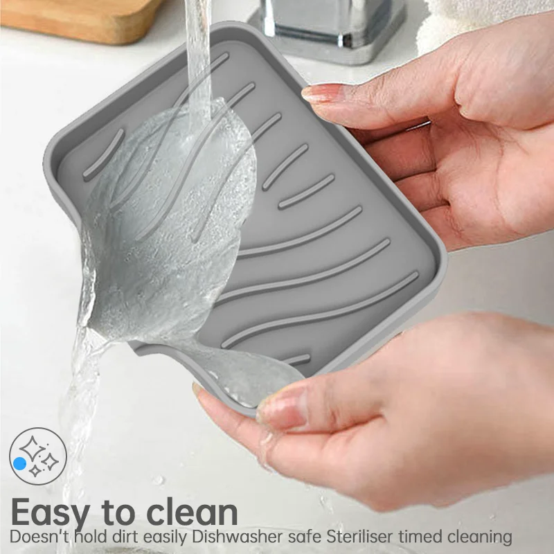 Silicone Drain Soap Box Sponge Holder Anti-slip Sink Tray Creative Washing Table Soap Tray for Kitchen Sink Bathroom Drain Rack
Silicone Drain Soap Box Sponge Holder Anti-slip Sink Tray Creative Washing Table Soap Tray for Kitchen Sink Bathroom Drain Rack