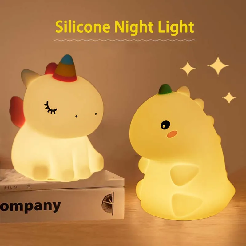 LED Night Light Rechargeable Dinosaur Unicorn Silicone Night Lamp Timing Table Lamp for Bedroom Bedside Decor Baby Kids Gift
LED Night Light Rechargeable Dinosaur Unicorn Silicone Night Lamp Timing Table Lamp for Bedroom Bedside Decor Baby Kids Gift