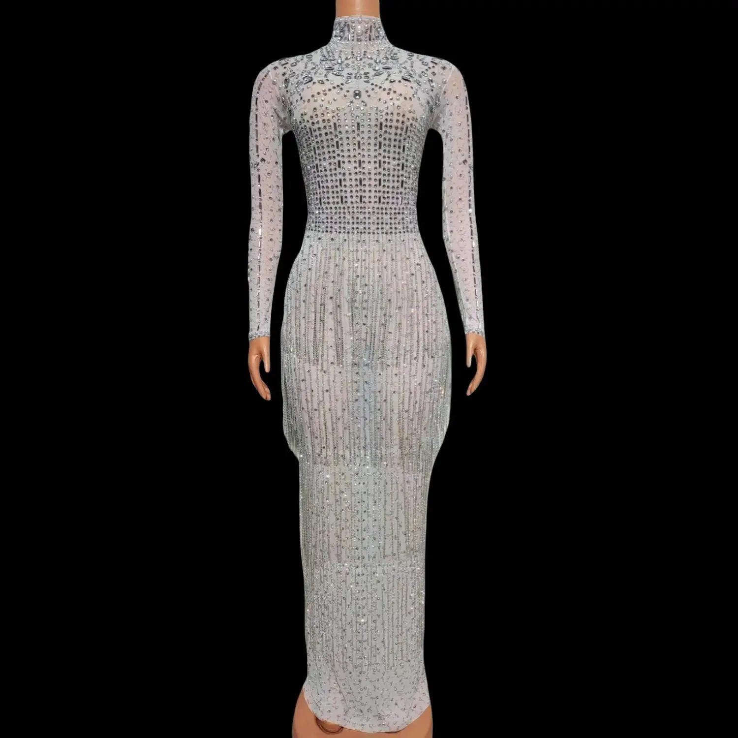 New Tassel Long Dress Women Prom Wedding Party Birthday Dress Fringes Sparkling Shining Rhinestones Bodycon Dance Singer Costume
New Tassel Long Dress Women Prom Wedding Party Birthday Dress Fringes Sparkling Shining Rhinestones Bodycon Dance Singer Costume
