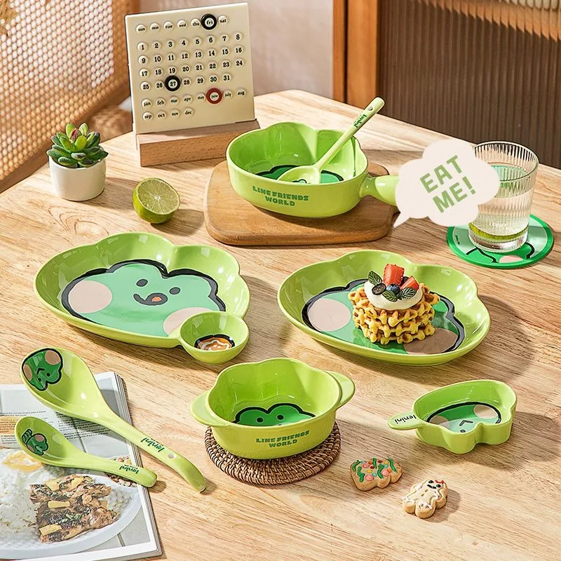 Sweet KeroKeroKeroppi Anime Kawaii Sanrio Ins Fashion Ceramic Bowl Spoon Plate Set Cute Cartoon Tableware Gifts for Kids
Sweet KeroKeroKeroppi Anime Kawaii Sanrio Ins Fashion Ceramic Bowl Spoon Plate Set Cute Cartoon Tableware Gifts for Kids